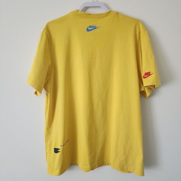 "Nike Essentials Sport 2" Mens T-Shirt XXL Yellow Green Logo Short Sleeve Crew - Picture 5 of 11
